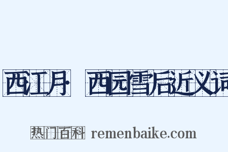 西江月·西园雪后近义词是什么意思的图片